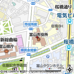 富山市役所　議会事務局庶務課周辺の地図