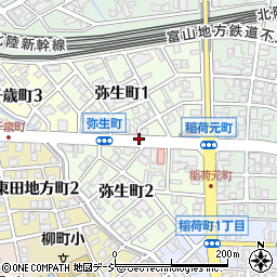 富山県富山市弥生町周辺の地図