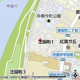 富山県富山市芝園町1丁目周辺の地図