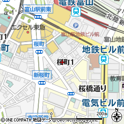 富山彩かさ桜亭周辺の地図