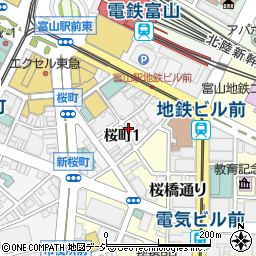 パラカ富山市桜町第１駐車場周辺の地図