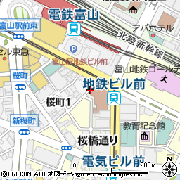 リパーク富山中央郵便局第１駐車場周辺の地図