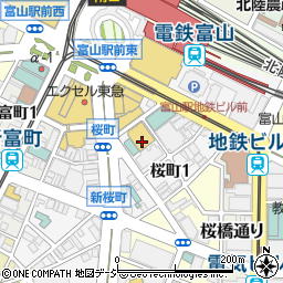 富山県富山市桜町周辺の地図