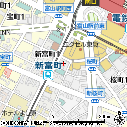 まぐろやはなの夢　ルートイン富山駅前店周辺の地図