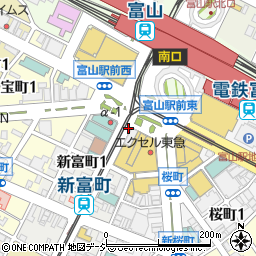 富山駅前周辺の地図