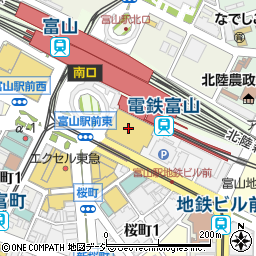 マリエとやま　５ＦＭｅｎｉｃｏｎＭｉｒｕ富山店周辺の地図