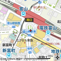 富山駅前周辺の地図
