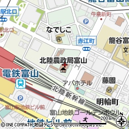 富山地方法務局　登記部門証明書発行窓口周辺の地図