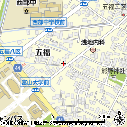 富山五福郵便局周辺の地図