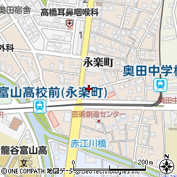 富山県富山市永楽町周辺の地図