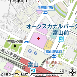 富山市役所富山市芸術文化ホール・オーバード・ホール　チケットカウンター・アスネット周辺の地図