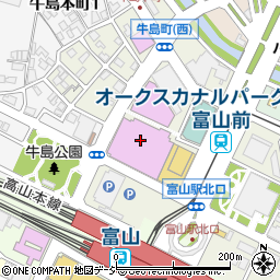 富山　オーバード・ホール　大ホール周辺の地図