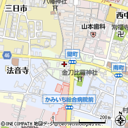 富山県上市町（中新川郡）鍵町周辺の地図