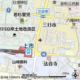 北日本新聞上市東部販売店周辺の地図