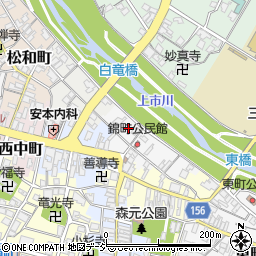 富山県上市町（中新川郡）錦町周辺の地図