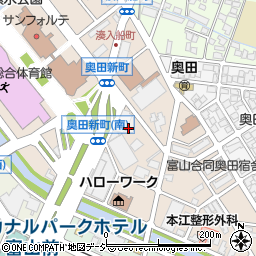 富山県富山市奥田新町周辺の地図
