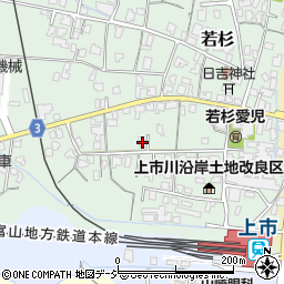 富山県中新川郡上市町若杉13-5周辺の地図