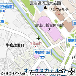 富山市総合体育館 川向かい駐車場周辺の地図