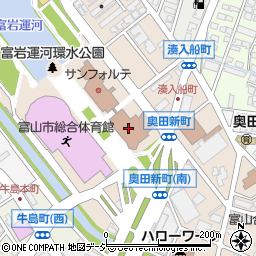 富山市役所　財団法人富山勤労総合福祉センターとやま自遊館周辺の地図