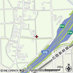 富山県高岡市福岡町下老子周辺の地図