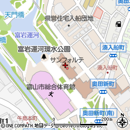 富山県庁　出先機関・知事政策関係富山県民共生センター周辺の地図