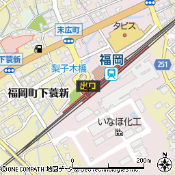 高岡市役所その他の施設　福岡観光物産館周辺の地図