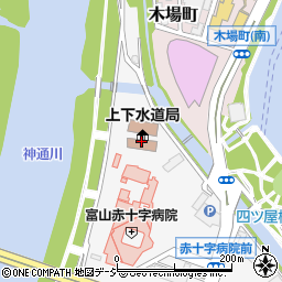 富山市上下水道局周辺の地図