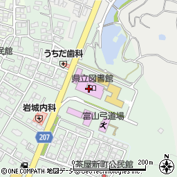 富山県庁教育・体育施設　富山県立図書館資料課周辺の地図