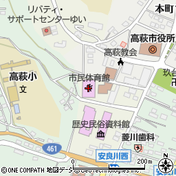 高萩市民体育館周辺の地図