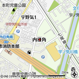 石川県かほく市内日角イ周辺の地図