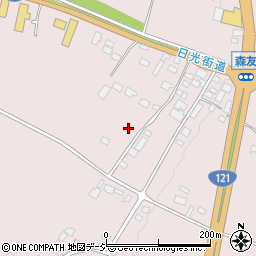 栃木県日光市森友555周辺の地図