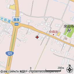 栃木県日光市森友507-1周辺の地図
