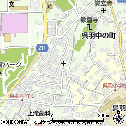 呉羽源平山公園周辺の地図