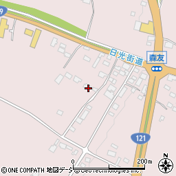 栃木県日光市森友556周辺の地図