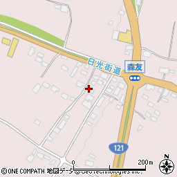 栃木県日光市森友524-2周辺の地図