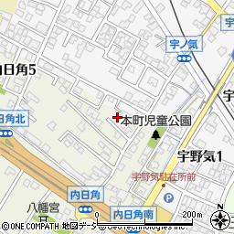 石川県かほく市内日角ム2周辺の地図