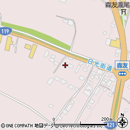 栃木県日光市森友568周辺の地図
