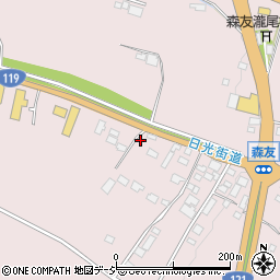 栃木県日光市森友569周辺の地図