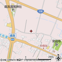 栃木県日光市森友周辺の地図