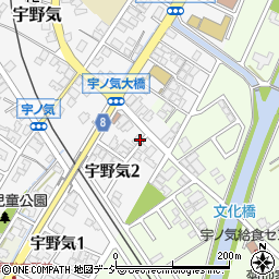 石川県かほく市宇野気ハ周辺の地図