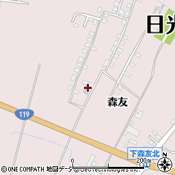 栃木県日光市森友1083-10周辺の地図