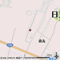栃木県日光市森友1079-7周辺の地図
