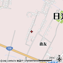 栃木県日光市森友1080-19周辺の地図