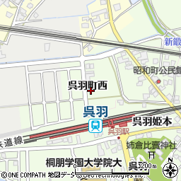 富山県富山市呉羽町（西）周辺の地図