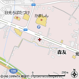 栃木県日光市森友781周辺の地図