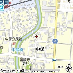 富山県高岡市中保1195周辺の地図