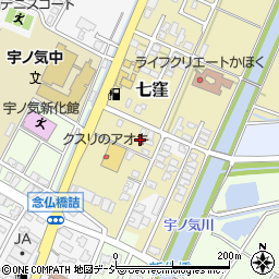 石川県かほく市七窪ロ周辺の地図