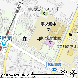 石川県かほく市森レ周辺の地図