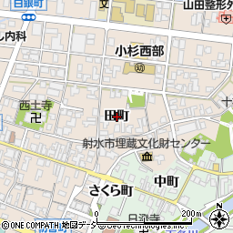 富山県射水市三ケ（田町）周辺の地図