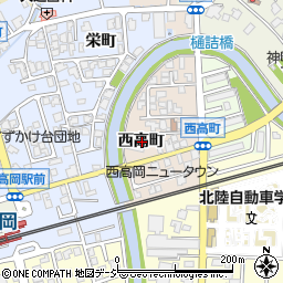 富山県高岡市西高町周辺の地図